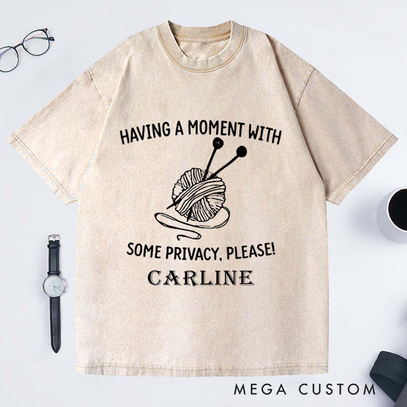 Personalized Knitting Lover Washed T-Shirts I'm Counting Shirt Cute Knitter Shirts Grandma Knit Tee Don't Talk to Me Tee