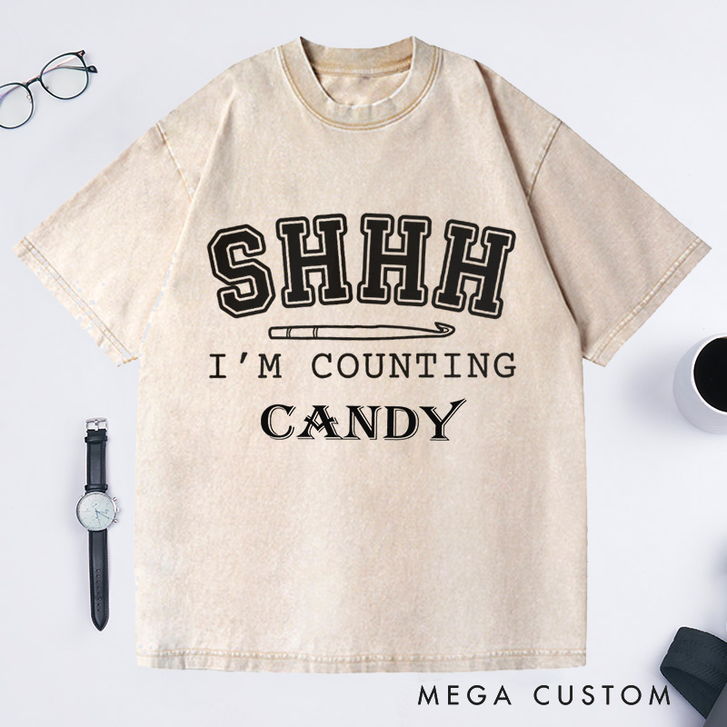 Personalized Crocheting Washed T-Shirts Crochet Lover Crewneck Gift for Artist Custom Tee