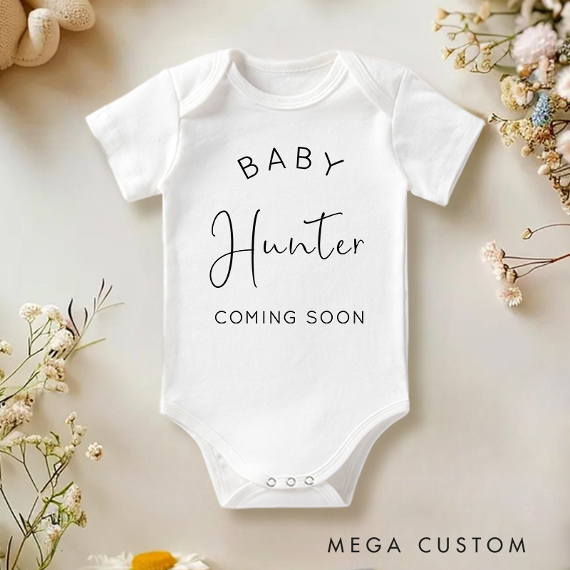 Personalized Pregnancy Announcement Name Baby Onesie Baby Gift