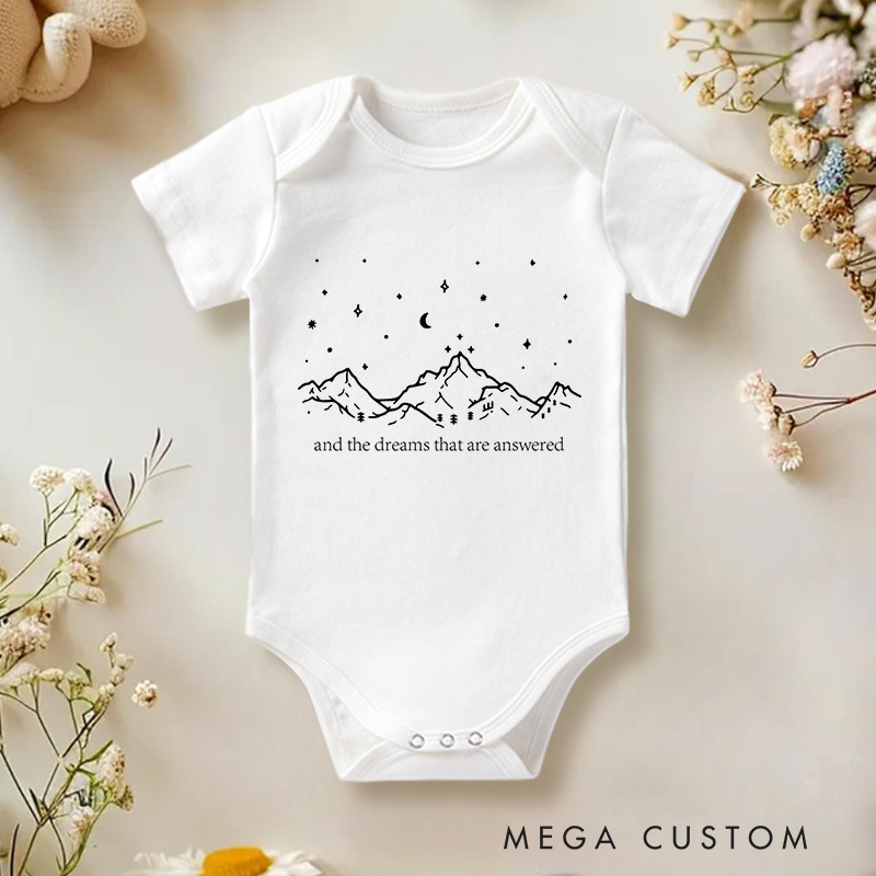 Personalized To The Stars Who Listen And The Dreams That Are Answered Baby Onesie Bookish Gift