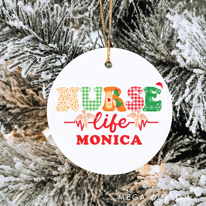Personalized Nurse Christmas Ornament Nurse Life Design Christmas Ornament New Nurse Gift Funny Nursing Gifts