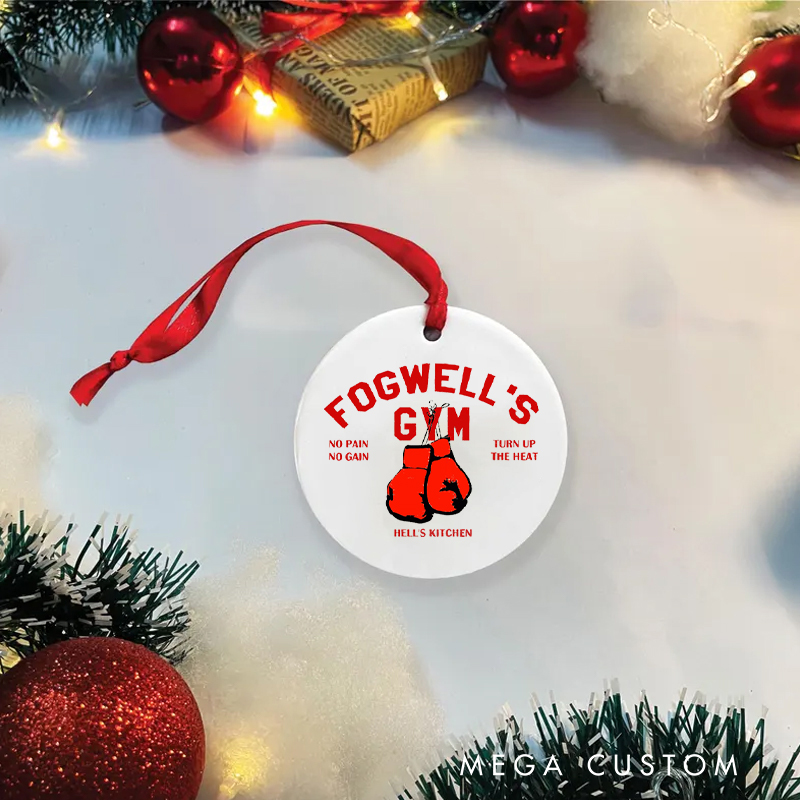Personalized Christmas Ornament Christmas Gift with Red Boxing Gloves for Fitness Enthusiasts Bodybuilders and Gym Lovers