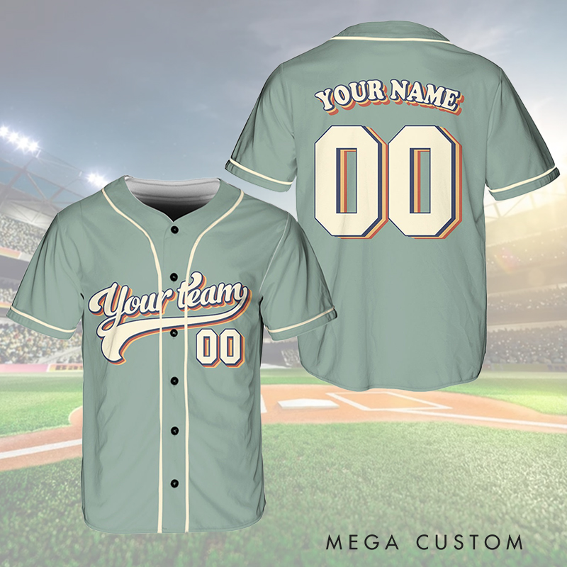 Personalized Vintage Team Name And Number Baseball Jersey