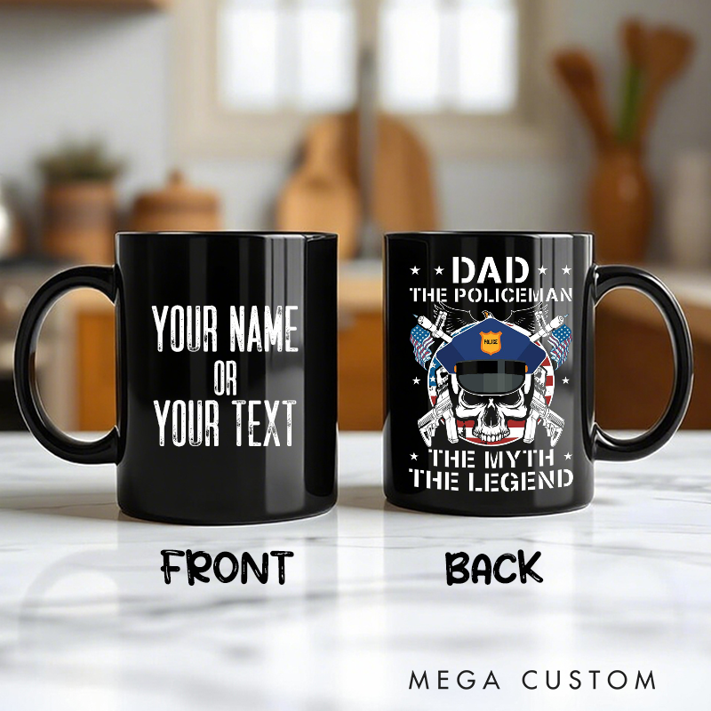 Personalized Double Sided Dad The Policeman Mug The Myth The Legend Gift for Police Officer