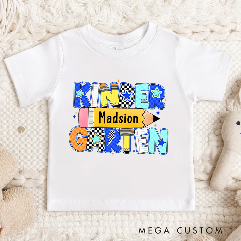 Personalized Retro Back to School T-Shirt Kindergarten First Grade Toddler First Day of School Youth Shirt