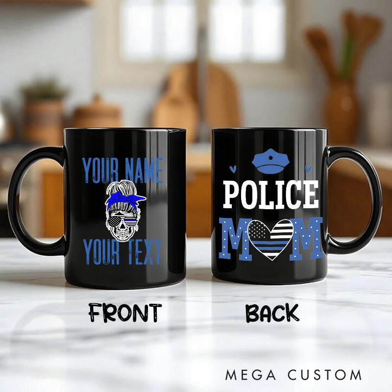 Personalized Police Mom Mug Custom Double Sided Gift for Proud Mothers of Law Enforcement