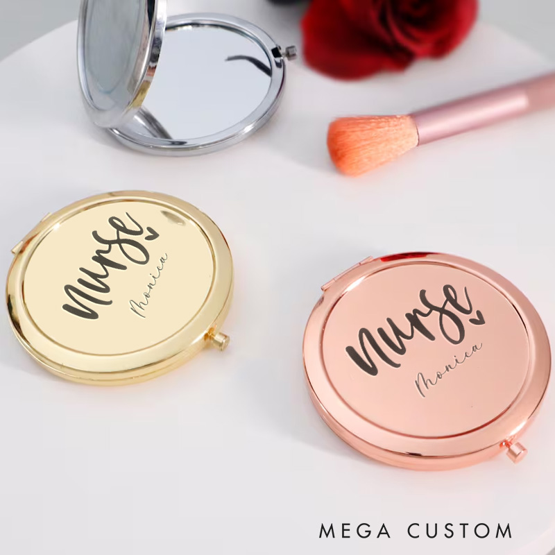 Personalized Nurse Compact Mirror Engraved Compact Mirror Pocket Mirror For Her Nurse Appreciation Gift 