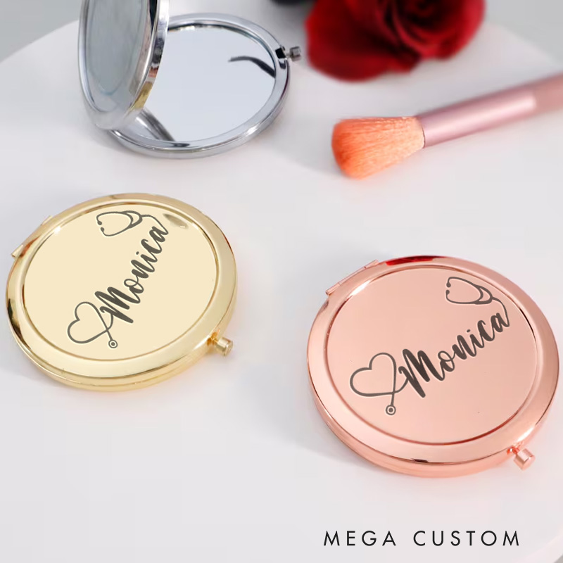 Personalized Nurse Compact Mirror Engraved Compact Mirror Pocket Mirror For Her Nurse Appreciation Gift 