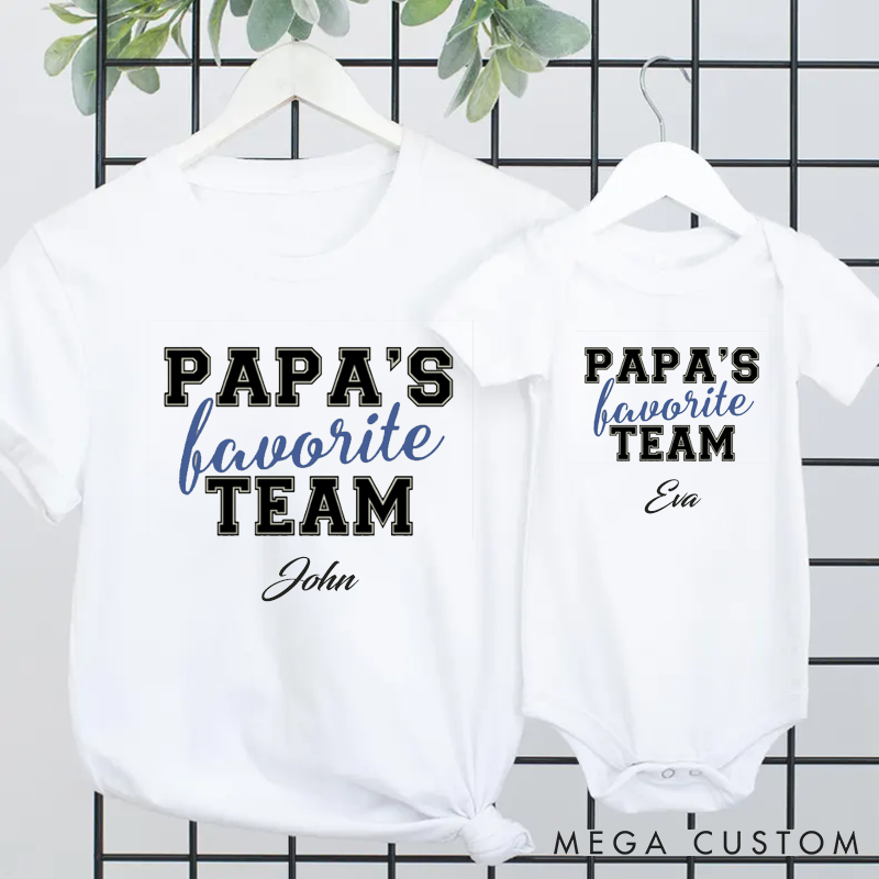 Personalized a Gift from Dad Papa's Favorite Team Matching Outfit