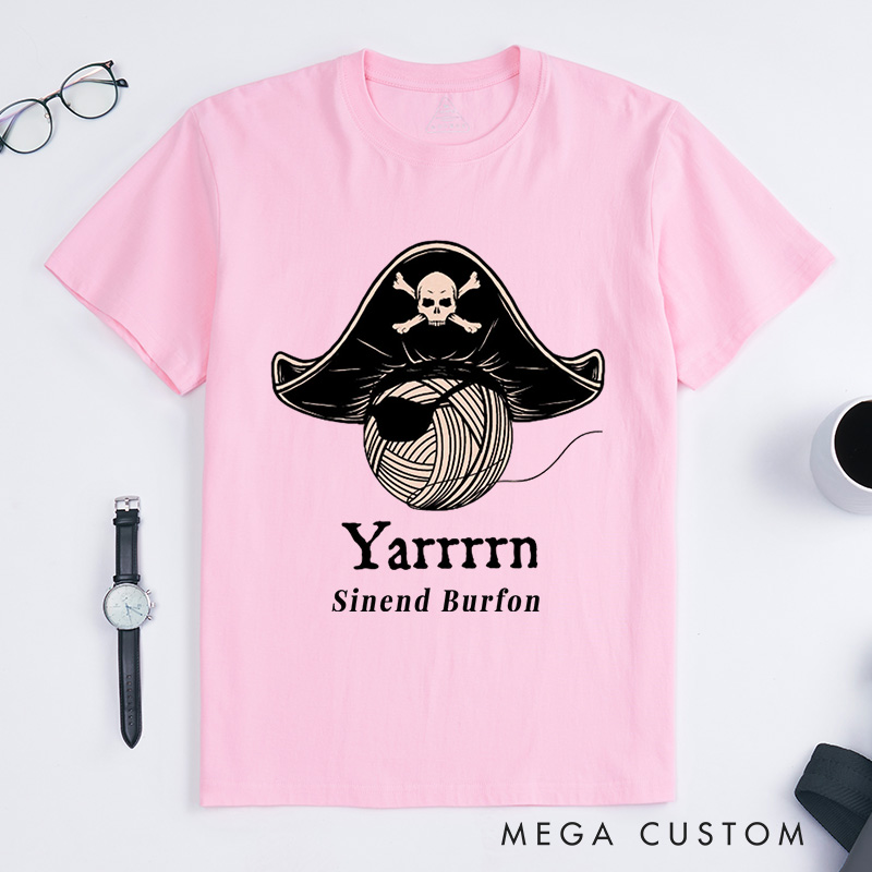 Personalized Yarn Knitting Classic T-Shirts Knit Shirts Crafty Shirts Knitter T-Shirt Custom Tee