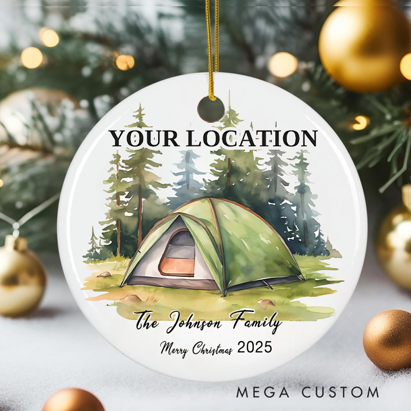 Personalized Family Camping Christmas Ornament Nature Outdoor Enthusiasts Christmas Ornament Gift for Hiking