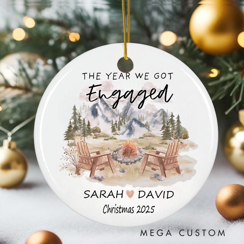 Personalized Romantic Outdoor Memory Christmas Ornament Couple Camping Christmas Ornament Gift for Hiking