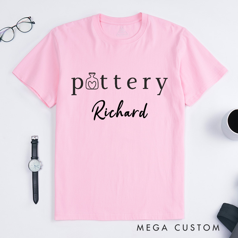 Personalized Pottery Lover T-Shirts Ceramics Artist Gift Birthday Gift with Name Monogrammed