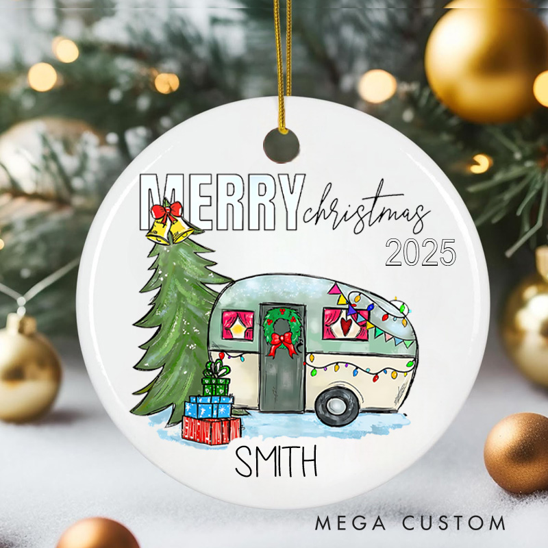 Personalized Camping Lover Christmas Ornament Outdoor Camper Christmas Ornament Gift for Hiking Traveling