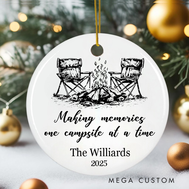 Personalized Outdoor Campfire Christmas Ornament Making Memories One Trail at a Time Christmas Ornament Gift for Hiking