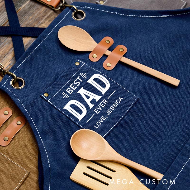 Personalized Apron for Dad Best Dad Ever Perfect Housewarming or Father’s Day Gift for Cooking Grilling Baking Gift for Dad