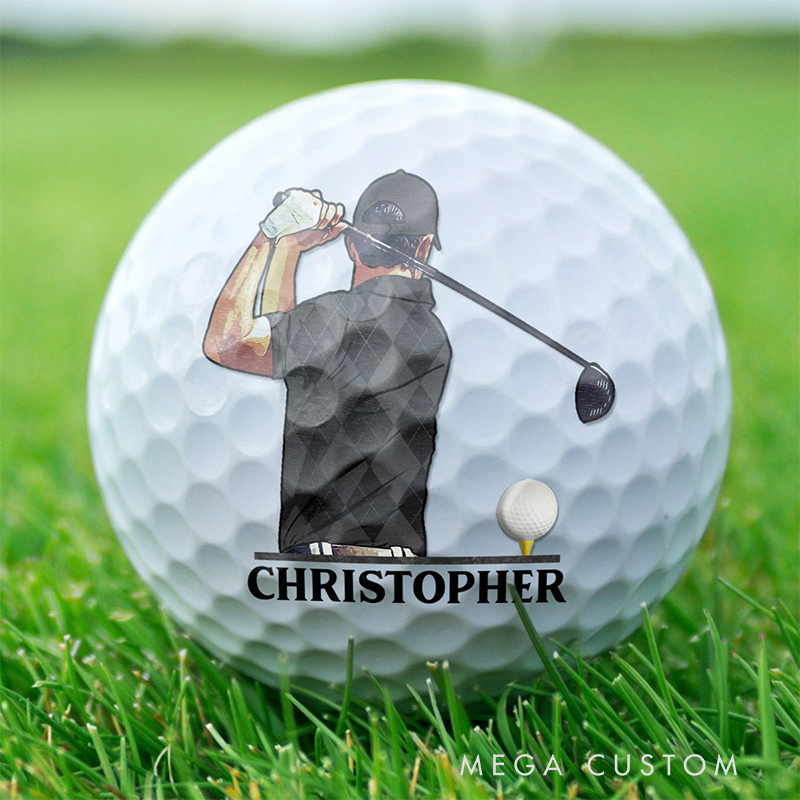 Personalized Golf Ball Featuring Custom Golf Artwork and Inspiring Text  