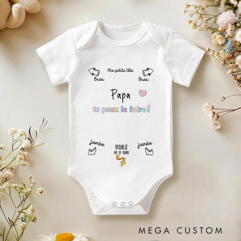 Personalized Baby Body Instructions Pregnancy Announcement Baby Onesie Funny Baby Gift
