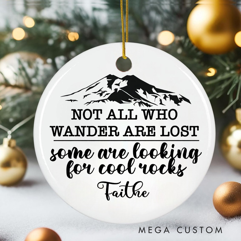 Personalized Not All Who Wander are Lost Christmas Ornament Outdoor Adventure Lover Christmas Ornament Gift for Hiking