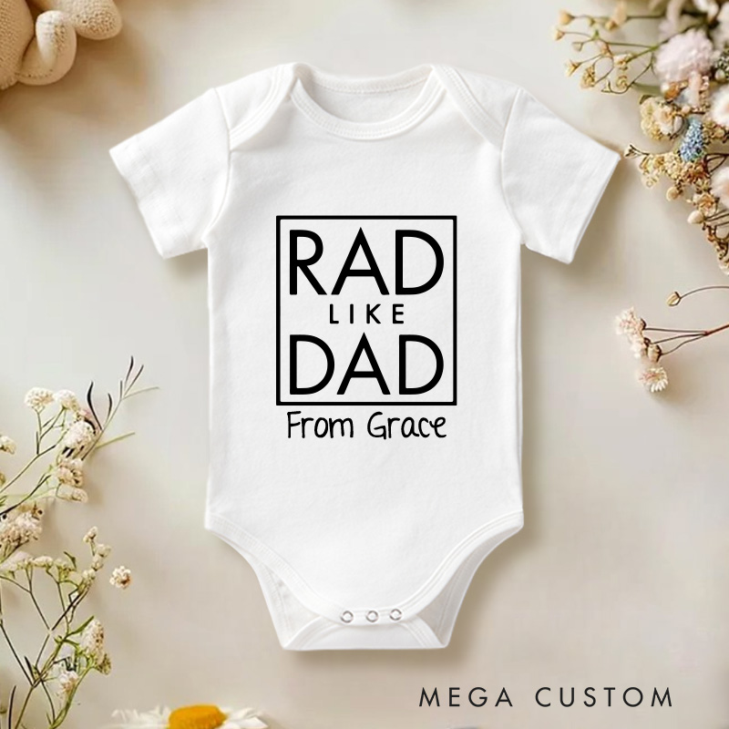 Personalized Rad Like Dad Baby Onesie Father's Day Baby Onesie Gender Neutral Baby Gift