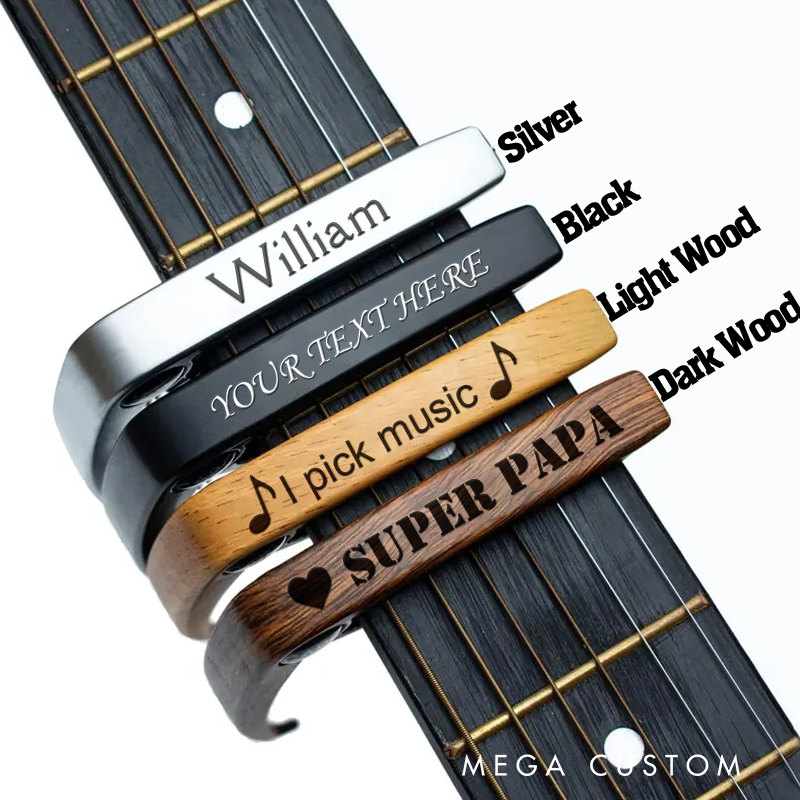 Personalized Guitar Capo Custom Guitarist Gift and Name or Quote or Date Can Be Engraved