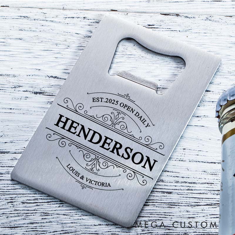 Personalized Bottle Openers for Couple Custom Laser Engraved Stainless Steel Credit Card Bottle Opener Wedding Gifts Housewarming Gifts
