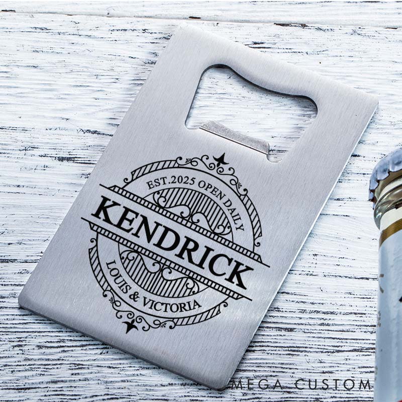 Personalized Card Bottle Opener Engraved Bottle Opener Metal Bottle Opener Wedding Gifts Housewarming Gifts Couple Gifts
