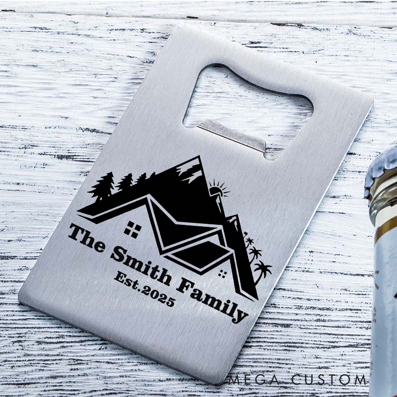 Personalized Family Name Bottle Opener Custom Stainless Steel Bottle Opener for Housewarming Gifts New Home Celebrations