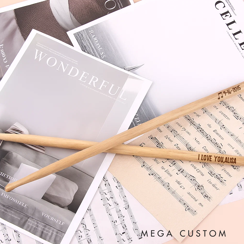 Personalized Drumsticks and Custom Engraved Pair of Drum Sticks and Marching Band Drummer