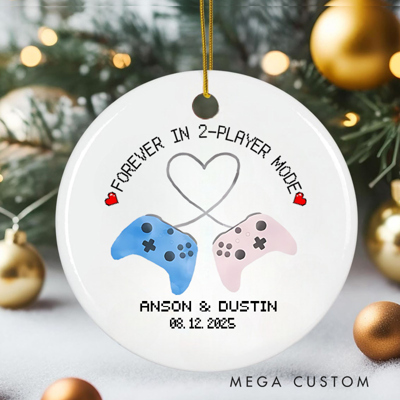 Personalized Forever in 2 Player Mode Christmas Ornament Gamer Lover Christmas Ornament Gift for Geek