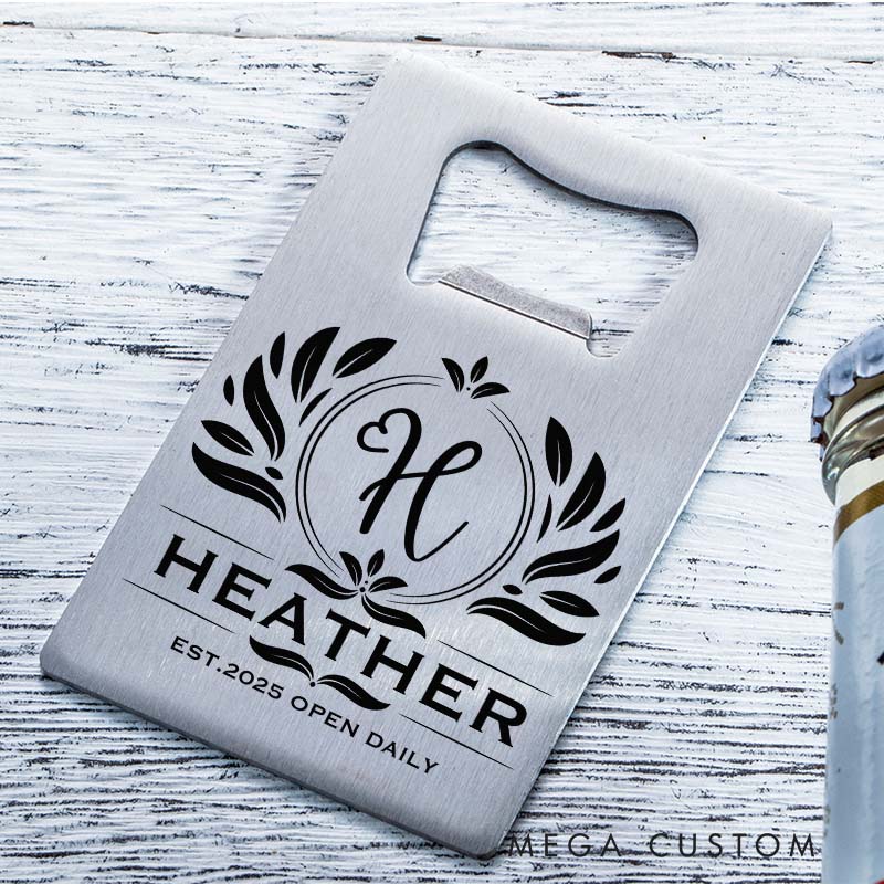 Personalized Bottle Opener for Housewarming Custom Stainless Steel Design with Family Name Perfect for New Home Gifts and Celebrations