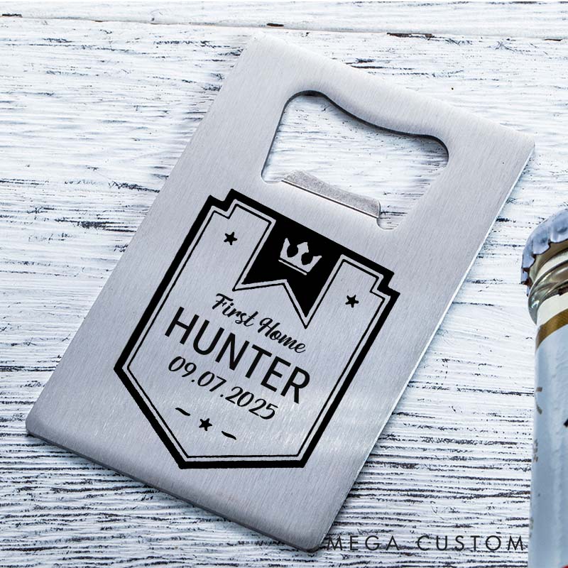 Personalized Stainless Steel Bottle Opener Custom Housewarming Bottle Opener for New Home Gifts First Home Celebrations and Unique Keepsakes