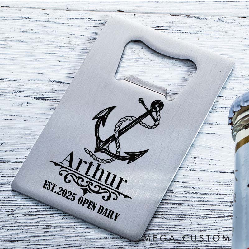Personalized Stainless Steel Bottle Opener Custom Anchor-Themed Bottle Opener for Housewarming Gifts New Home Celebrations
