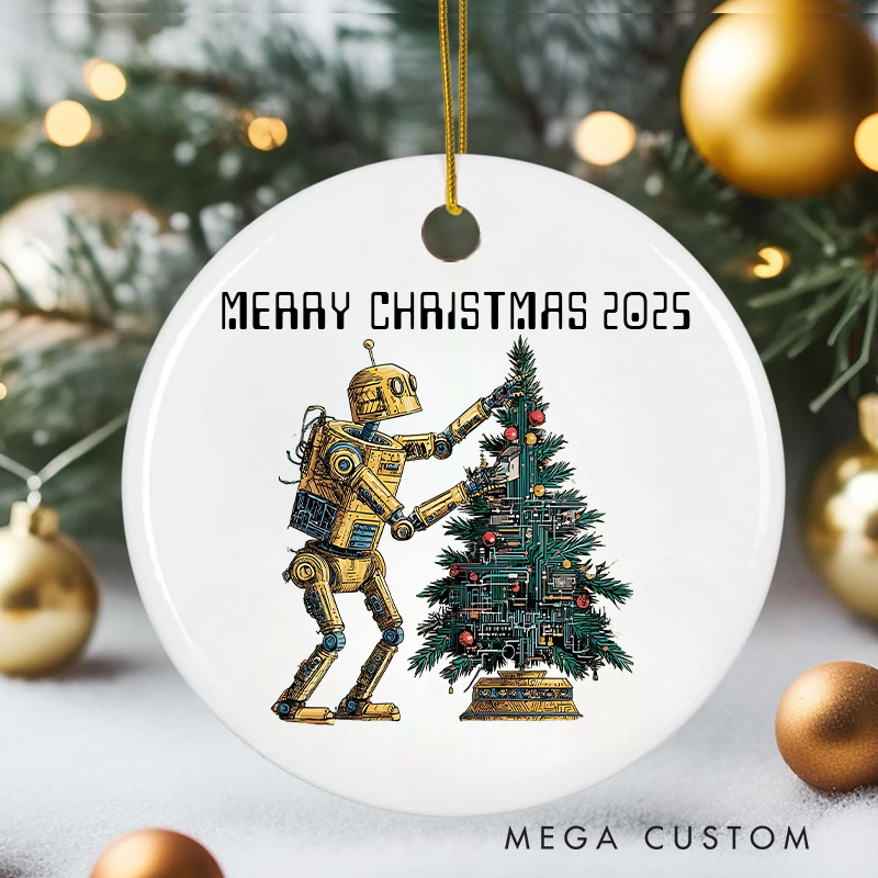 Personalized Tech Robot Board Tree Christmas Ornament Programmers Computer Enthusiasts Ornament Gift for Geek