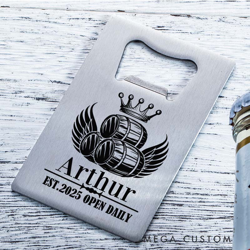 Personalized Bottle Opener Custom Barrel-Themed Bottle Opener for Housewarming Gifts New Home Celebrations and Unique Keepsakes