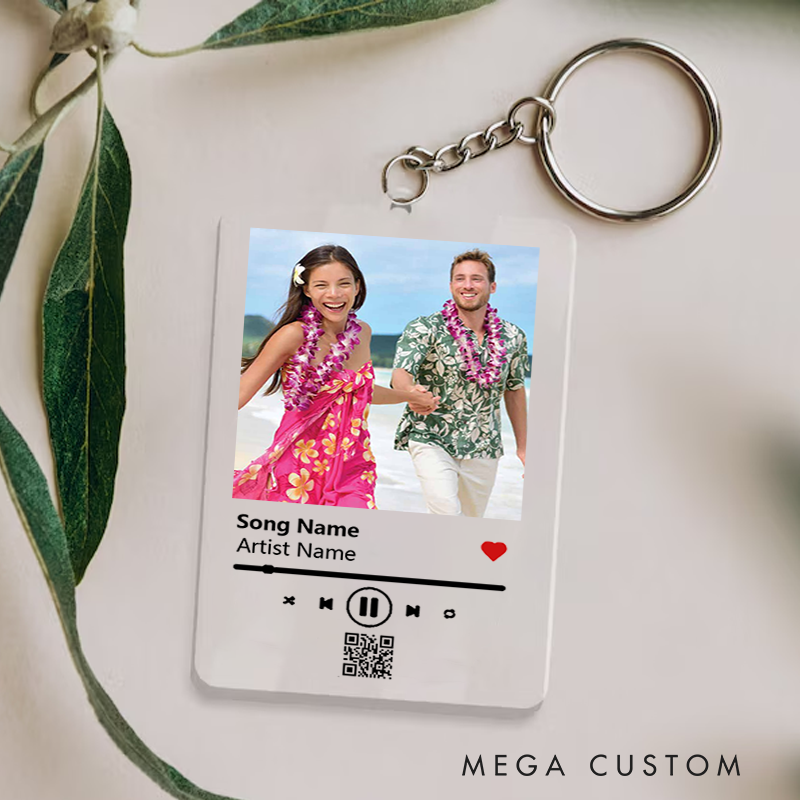 Personalized Keychain for Music Lovers and Personalized Acrylic Keychain Custom the Song and Photo and Album Cover