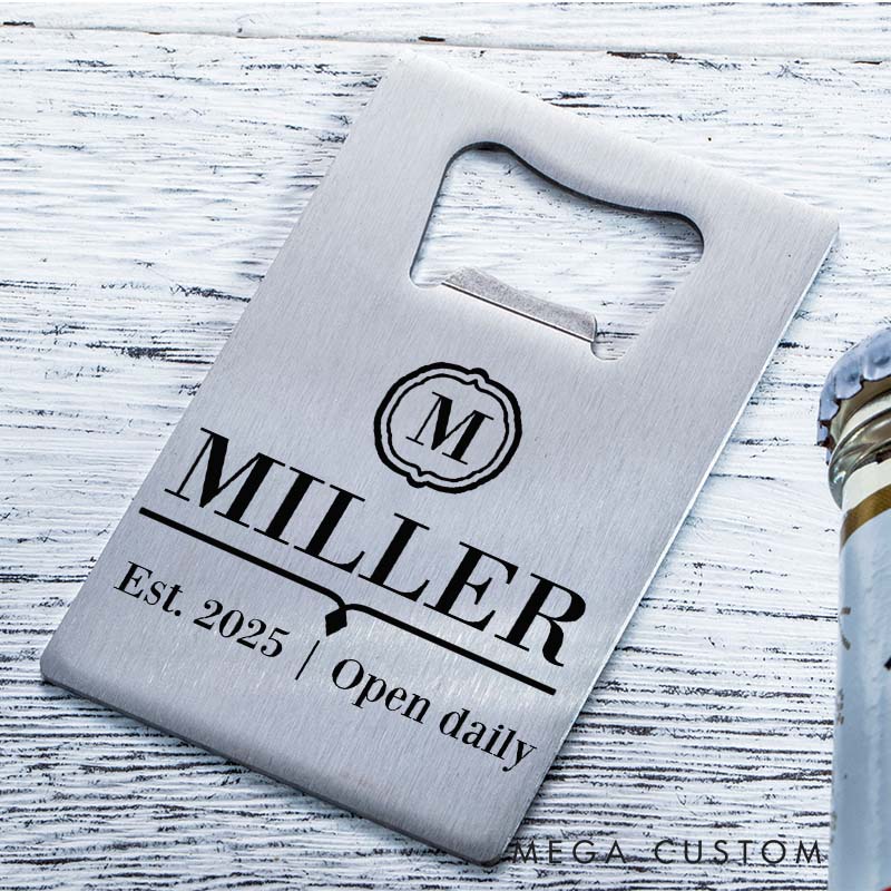 Personalized Credit Card Bottle Opener Custom Housewarming Bottle Opener with Family Name and Date Perfect for New Home Gifts and Daily Use