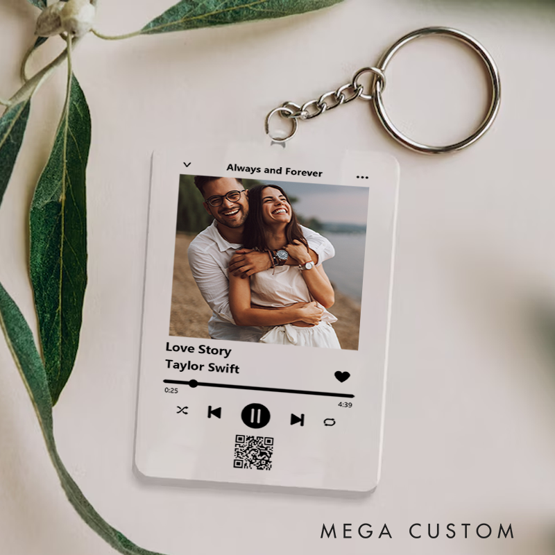 Personalized Keychain for Music Lovers and Personalized Acrylic Keychain Custom the Song and Photo and Album Cover