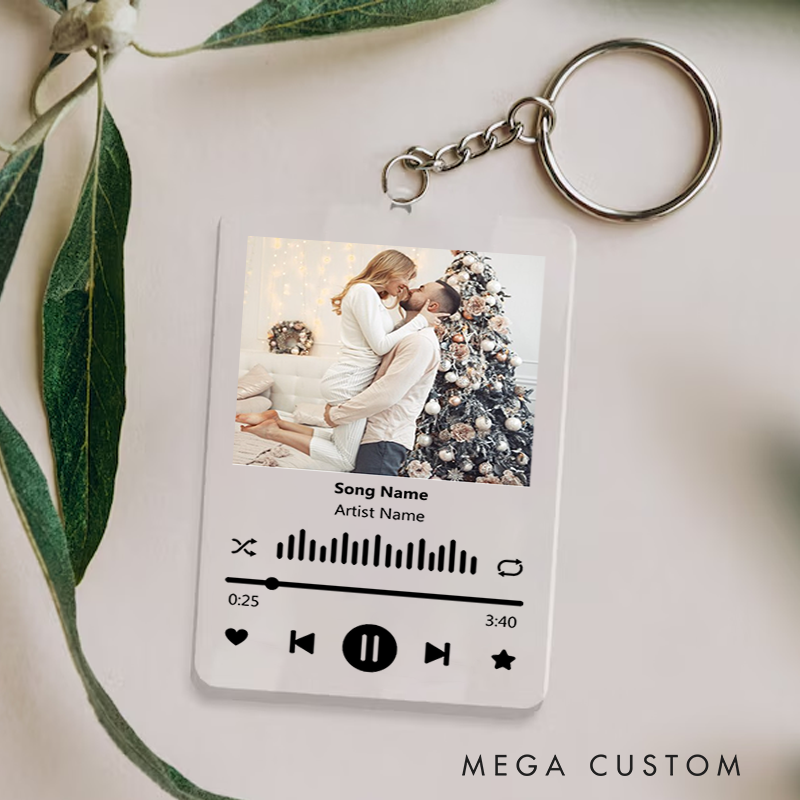 Personalized Keychain for Music Lovers and Personalized Acrylic Keychain Custom the Song and Photo and Album Cover