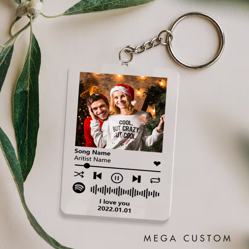 Personalized Keychain for Music Lovers and Personalized Acrylic Keychain Custom the Song and Photo and Album Cover