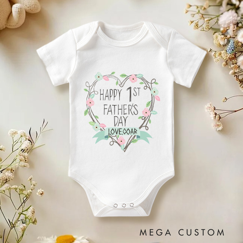 Personalized Happy 1st Father's Day Baby Onesie Father's Day Gift  New Dad Gift