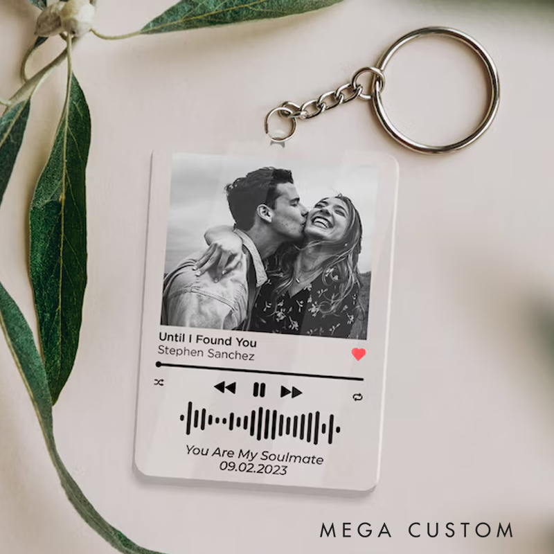 Personalized Keychain for Music Lovers and Personalized Acrylic Keychain Custom the Song and Photo and Album Cover