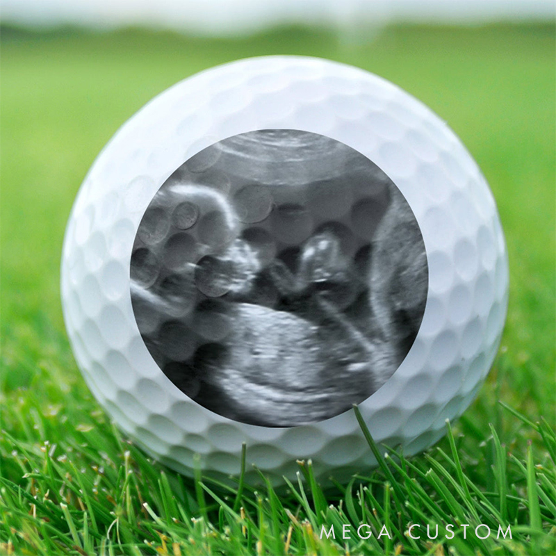 Personalized Pregnancy Announcement Golf Ball with Custom Ultrasound Photo 