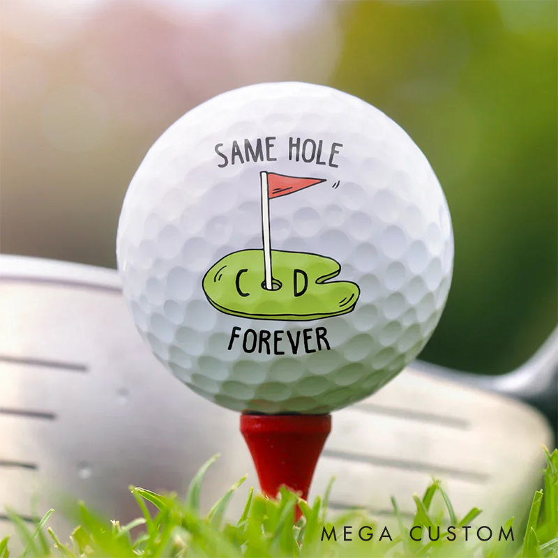 Personalized Golf Ball with "Same Hole Forever" Design  