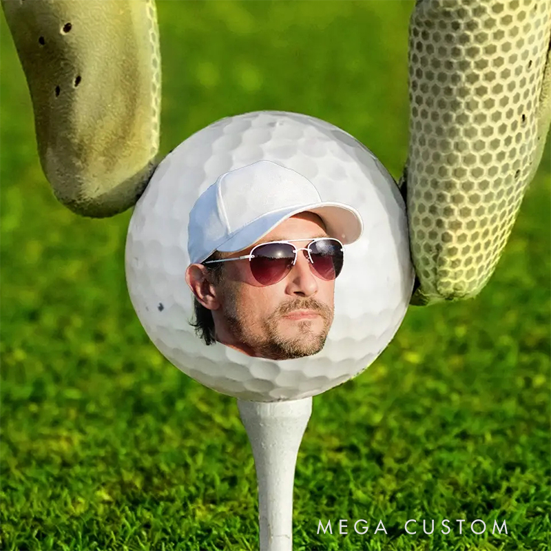 Personalized Golf Ball with "The Golf Father" Design and Custom Photo