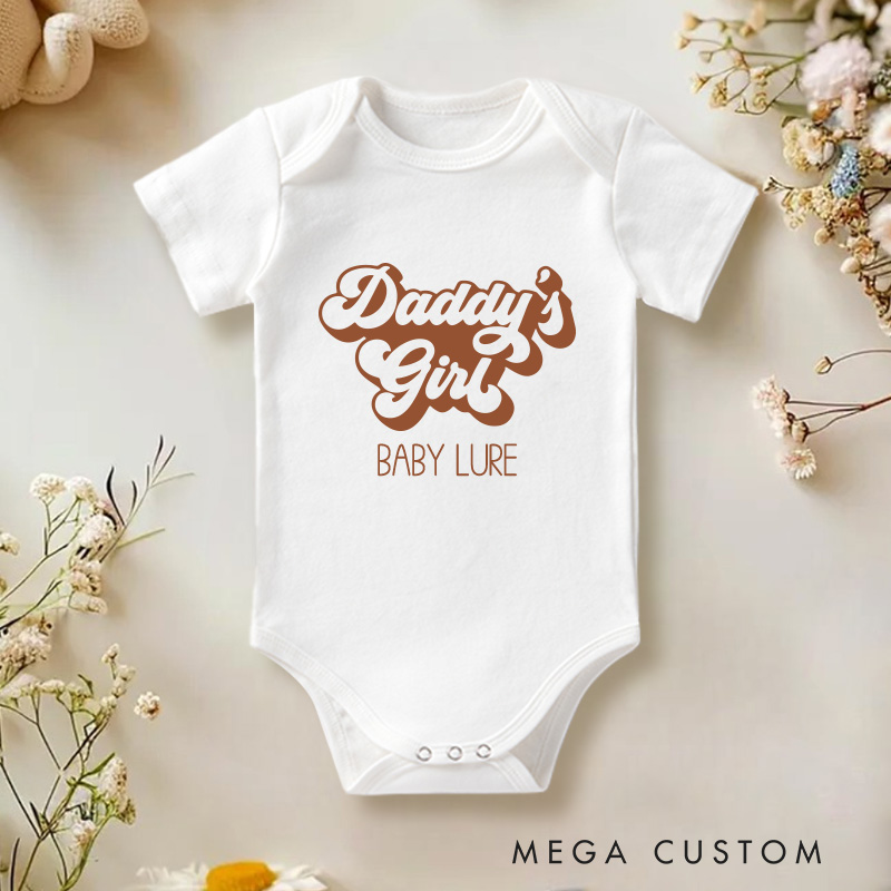 Personalized Daddy's Girl Baby Onesie Retro Girls and Boys Onesie Baby Shower Gift