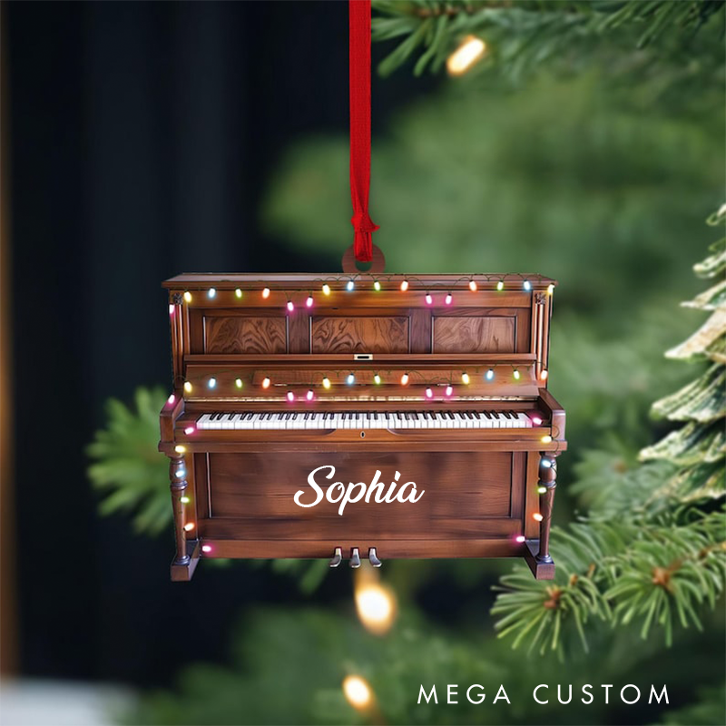 Personalized Piano Ornament and Music Christmas Ornament and Piano Lovers Ornament Gift and Musician Ornament Gift and Gift for Piano Lover