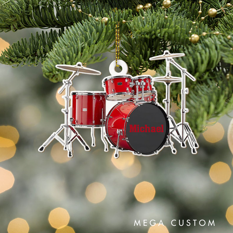 Personalized Drum Set Christmas Ornament Personalized and Musical Instrument Drum Set Player Ornament and Gift for Drums Player