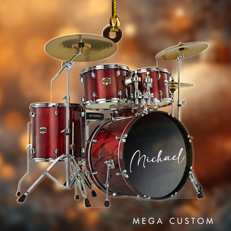 Personalized Drum Xmas Ornament and Gifts for Drummer and Custom Ornaments Gift for Drum Lovers