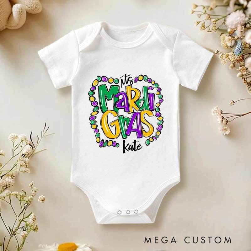 Personalized Mardi Gras Baby Onesie My First Mardi Gras Gift New Baby Girl Boy Gift